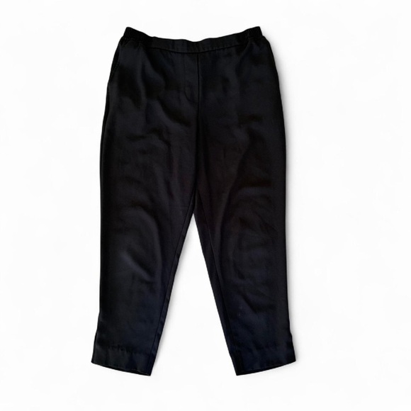 Anthropologie The Essential Pull On Trouser Pants Tapered Cropped Black Small - Picture 4 of 6